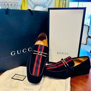 Gucci black suede loafer